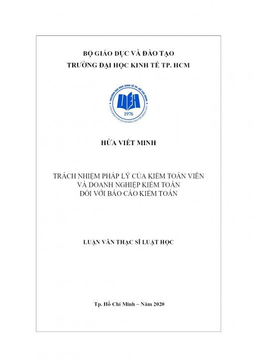 Trách Nhiệm Pháp Lý Của Kiểm Toán Viên Và Doanh Nghiệp Kiểm Toán Đối Với Báo Cáo Kiểm Toán