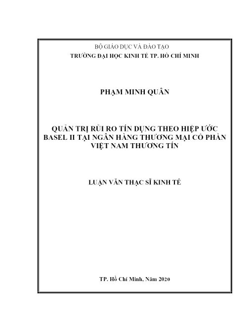 Quản Trị Rủi Ro Tín Dụng Theo Hiệp Ƣớc Basel II Tại Ngân Hàng Thƣơng Mại Cổ Phần Việt Nam Thƣơng Tín