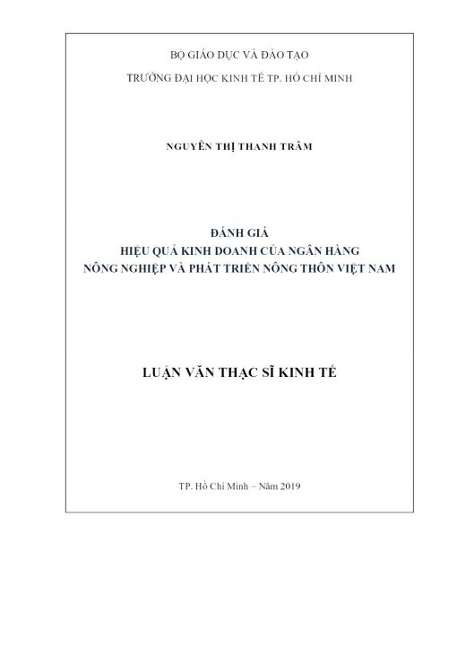 Đánh Giá Hiệu Quả Kinh Doanh Của Ngân Hàng Nông Nghiệp Và Phát Triển Nông Thôn Việt Nam