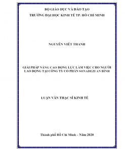 Giải Pháp Nâng Cao Động Lực Làm Việc Cho Người Lao Động Tại Công Ty Cổ Phần Sonadezi An Bình