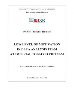 Low Level Of Motivation In Data Analysis Team At Imperial Tobacco Vietnam