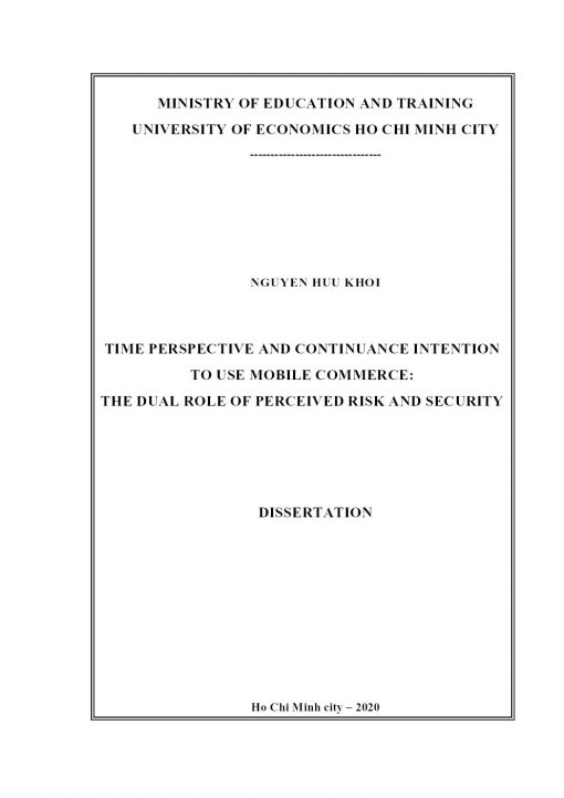 Time Perspective And Continuance Intention To Use Mobile Commerce: The Dual Role Of Perceived Risk And Security