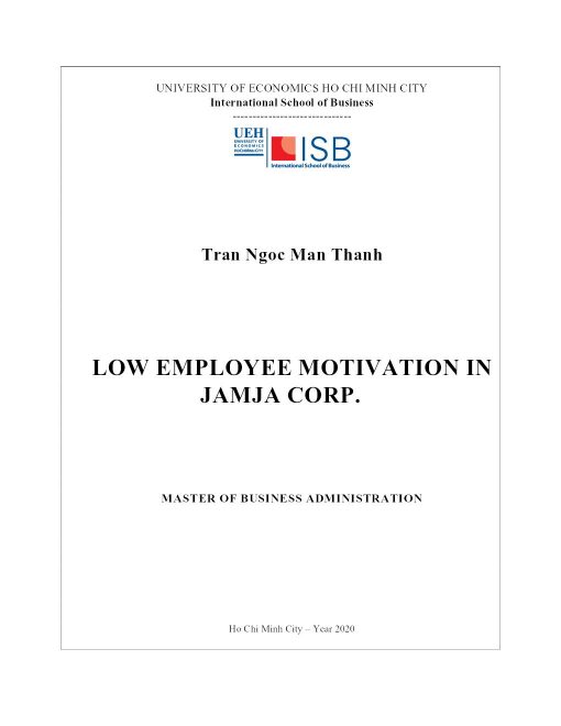 Low Employee Motivation In Jamja Corp.