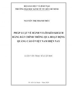 Pháp Luật Về Hành Vi Lôi Kéo Khách Hàng Bất Chính Thông Qua Hoạt Động Quảng Cáo Ở Việt Nam Hiện Nay