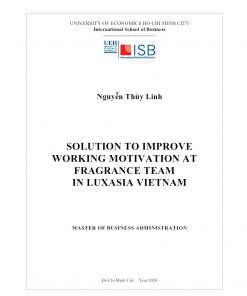 Solution To Improve Working Motivation At Fragrance Team In Luxasia Vietnam