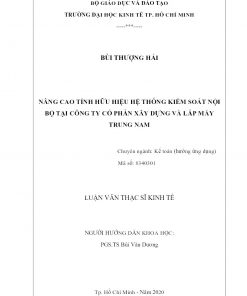 Nâng Cao Tính Hữu Hiệu Hệ Thống Kiểm Soát Nội Bộ Tại Công Ty Cổ Phần Xây Dựng Và Lắp Máy Trung Nam