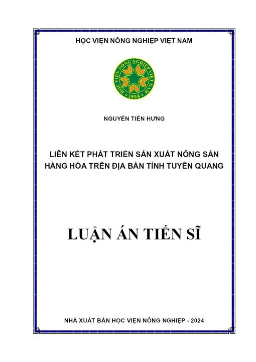 Liên Kết Phát Triển Sản Xuất Nông Sản Hàng Hóa Trên Địa Bàn Tỉnh Tuyên Quang