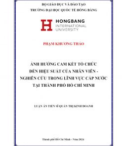 Ảnh Hưởng Cam Kết Tổ Chức Đến Hiệu Suất Của Nhân Viên – Nghiên Cứu Trong Lĩnh Vực Cấp Nước Tại Thành Phố Hồ Chí Minh