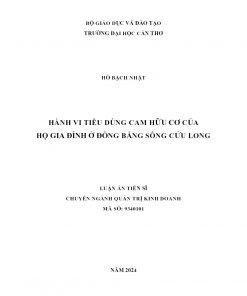 Hành Vi Tiêu Dùng Cam Hữu Cơ Của Hộ Gia Đình Ở Đồng Bằng Sông Cửu Long