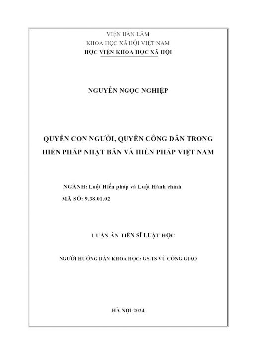 Quyền Con Người, Quyền Công Dân Trong Hiến Pháp Nhật Bản Và Hiến Pháp Việt Nam