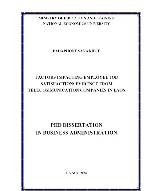 Factors Impacting Employee Job Satisfaction: Evidence From Telecommunication Companies in Laos