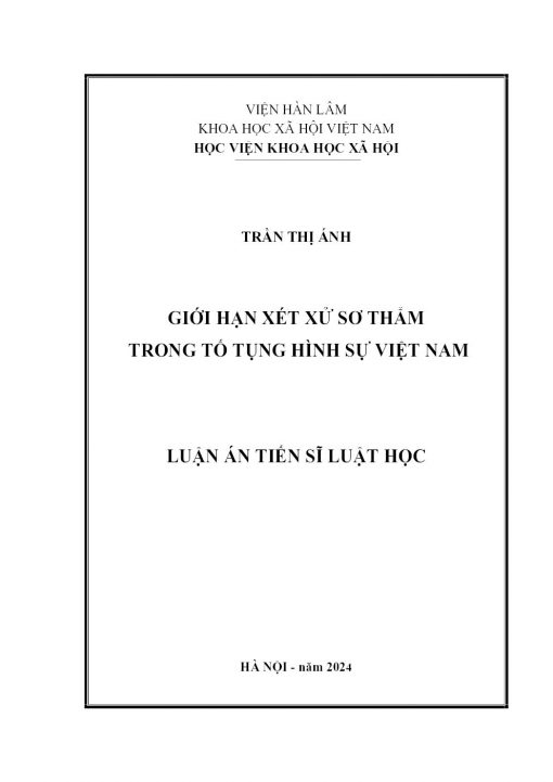 Giới Hạn Xét Xử Sơ Thẩm Trong Tố Tụng Hình Sự Việt Nam