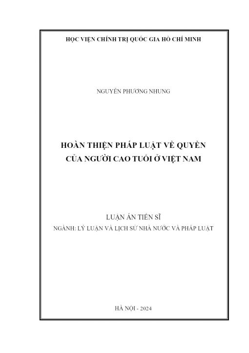 Hoàn Thiện Pháp Luật Về Quyền Của Người Cao Tuổi Ở Việt Nam