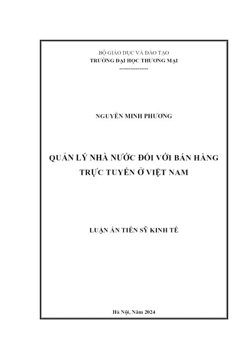 Quản Lý Nhà Nước Đối Với Bán Hàng Trực Tuyến Ở Việt Nam