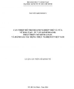 Can Thiệp Hỗ Trợ Doanh Nghiệp Nhỏ Và Vừa Về Đào Tạo - Tư Vấn Kinh Doanh: Phát Triển Mô Hình Logic Và Đánh Giá Tác Động Thực Nghiệm Ở Việt Nam
