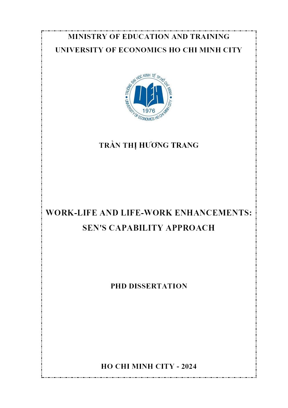 Work-Life And Life-Work Enhancements: Sen's Capability Approach