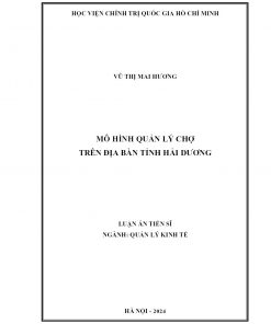 Mô Hình Quản Lý Chợ Trên Địa Bàn Tỉnh Hải Dương