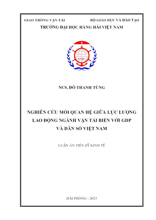 Nghiên Cứu Mối Quan Hệ Giữa Lực Lượng Lao Động Ngành Vận Tải Biển Với GDP Và Dân Số Việt Nam