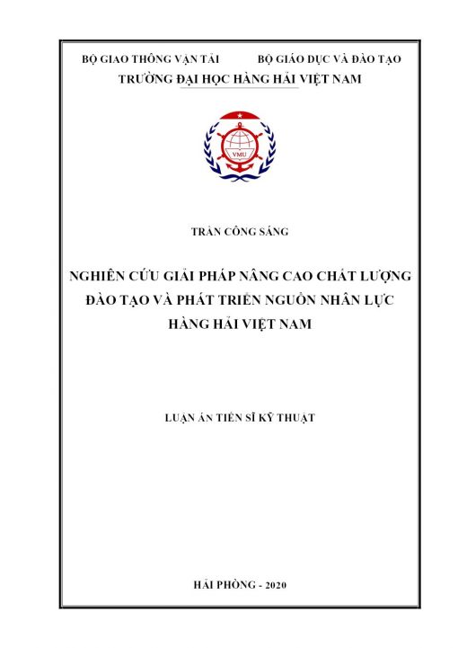 Nghiên Cứu Giải Pháp Nâng Cao Chất Lượng Đào Tạo Và Phát Triển Nguồn Nhân Lực Hàng Hải Việt Nam