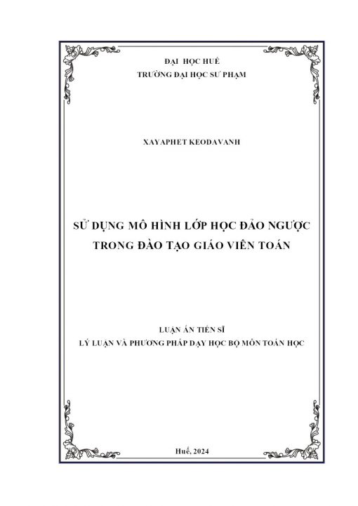 Sử Dụng Mô Hình Lớp Học Đảo Ngược Trong Đào Tạo Giáo Viên Toán