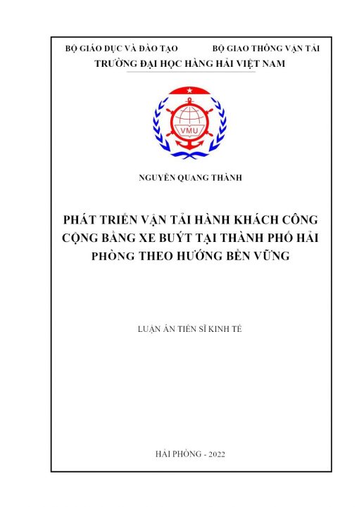 Phát Triển Vận Tải Hành Khách Công Cộng Bằng Xe Buýt Tại Thành Phố Hải Phòng Theo Hướng Bền Vững