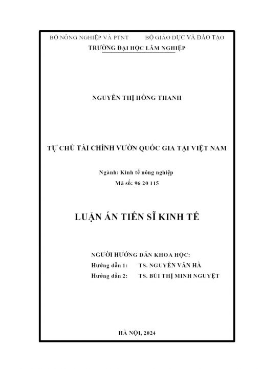 Tự Chủ Tài Chính Vườn Quốc Gia Tại Việt Nam