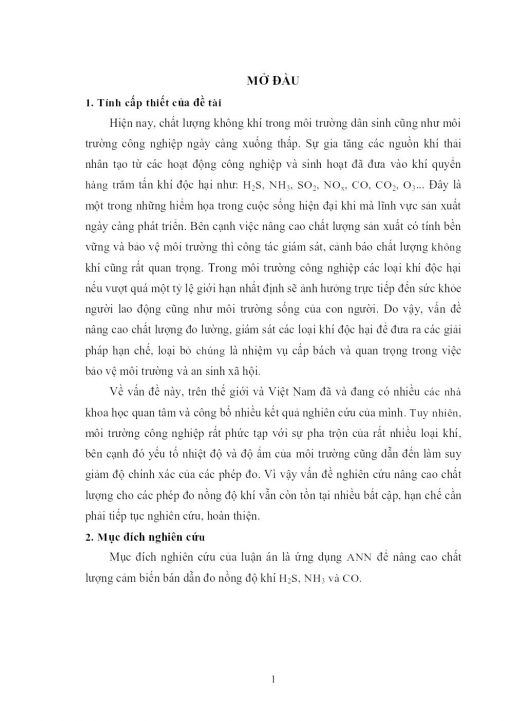 Ứng Dụng Mạng Nơ-Ron Nhân Tạo Nâng Cao Chất Lượng Cảm Biến Bán Dẫn Đo Nồng Độ Khí