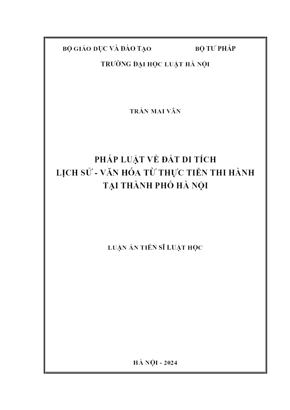 Pháp Luật Về Đất Di Tích Lịch Sử - Văn Hóa Từ Thực Tiễn Thi Hành Tại Thành Phố Hà Nội
