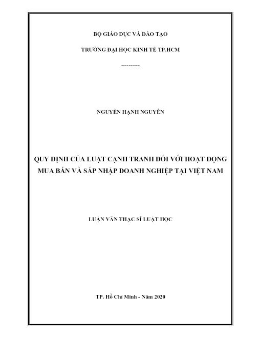 Quy định của Luật Cạnh tranh đối với hoạt động mua bán và sáp nhập doanh nghiệp tại Việt Nam