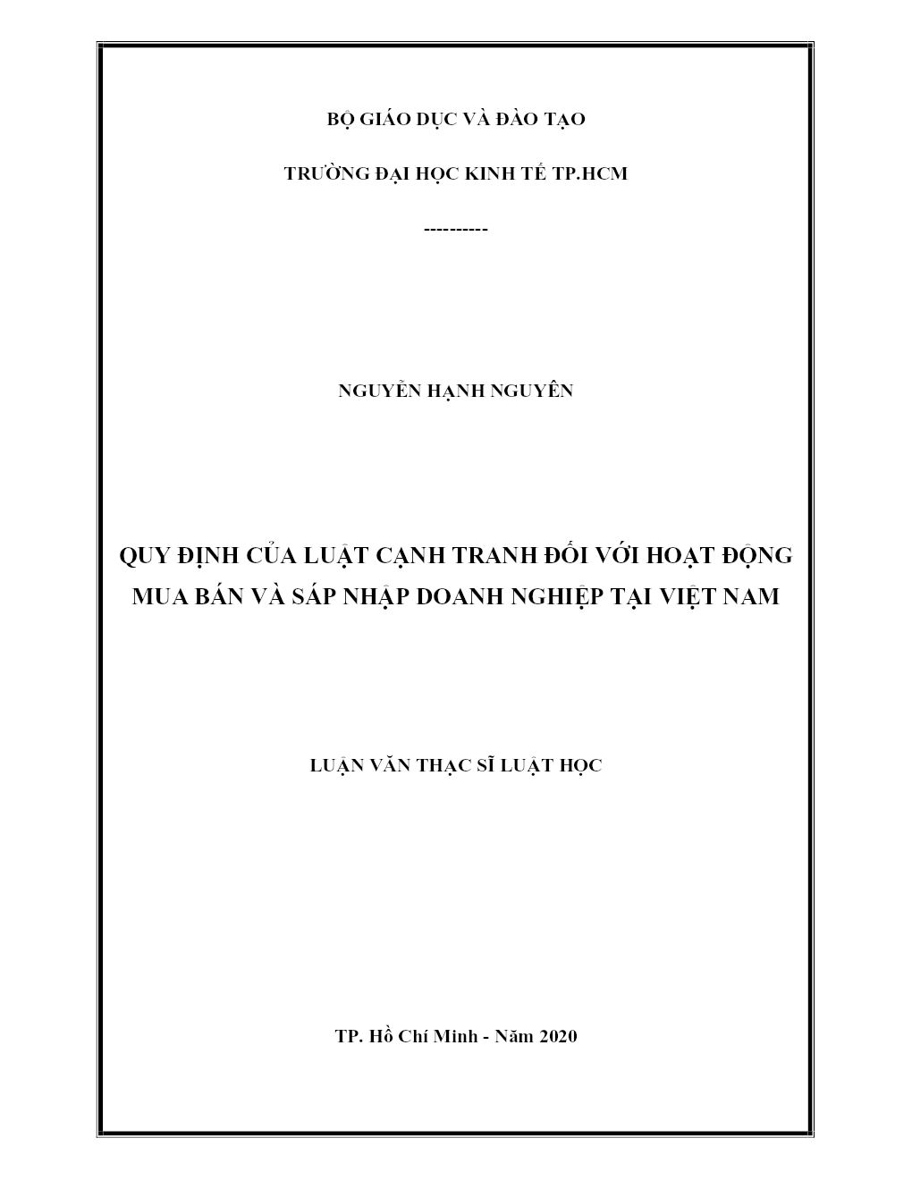 Quy định của Luật Cạnh tranh đối với hoạt động mua bán và sáp nhập doanh nghiệp tại Việt Nam