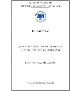 Quản Lý Hoạt Động Kinh Doanh Dịch Vụ Lưu Trú- Thực Tiễn Tại Bình Dương