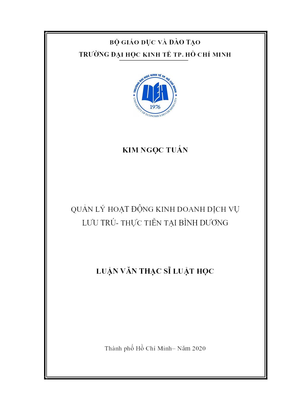 Quản Lý Hoạt Động Kinh Doanh Dịch Vụ Lưu Trú- Thực Tiễn Tại Bình Dương