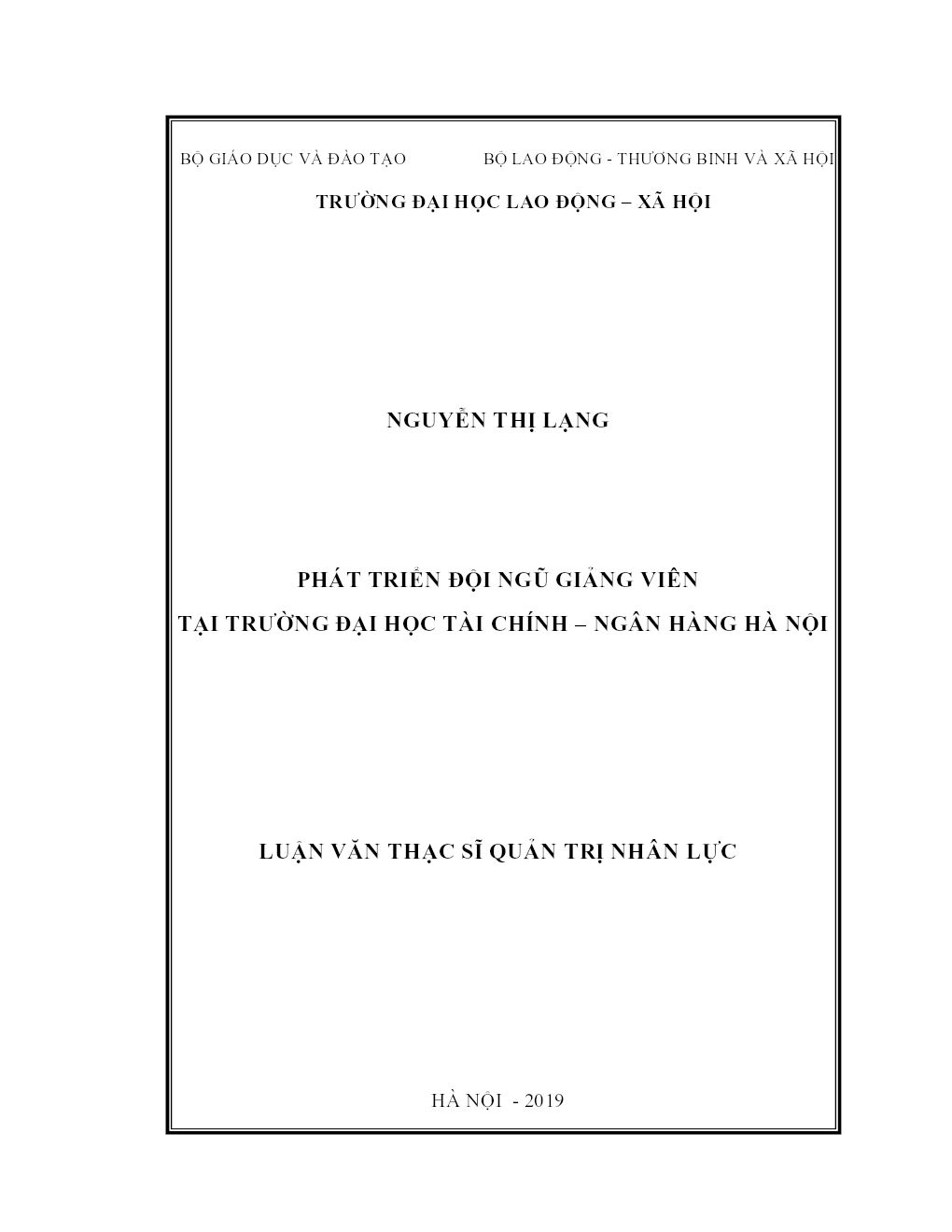 Phát Triển Đội Ngũ Giảng Viên Tại Trường Đại Học Tài Chính – Ngân Hàng Hà Nội