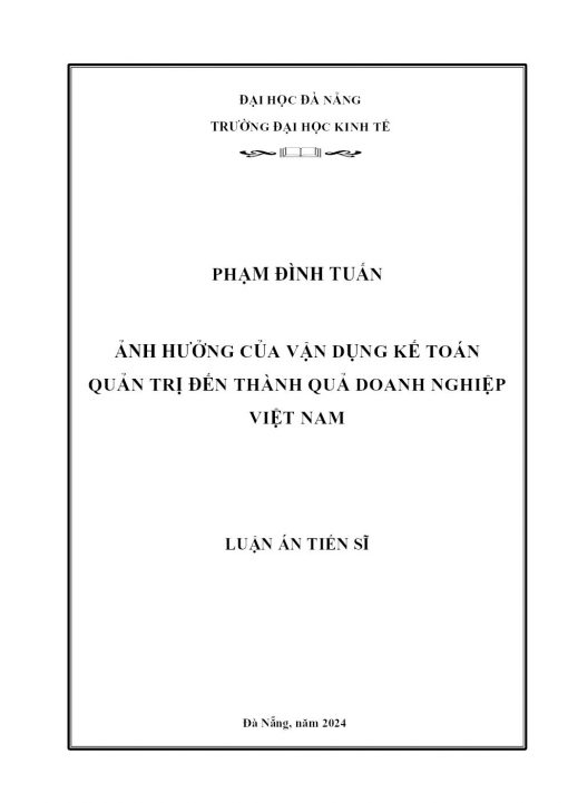 Ảnh Hưởng Của Vận Dụng Kế Toán Quản Trị Đến Thành Quả Doanh Nghiệp Việt Nam