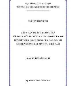 Các Nhân Tố Ảnh Hưởng Đến Kế Toán Môi Trường Và Tác Động Của Nó Đến Kết Quả Hoạt Động Của Các Doanh Nghiệp Ngành Dệt May Tại Việt Nam