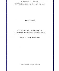 Các Yếu Tố Môi Trường Thể Chế Ảnh Hưởng Đến Thu Hút Fdi Vùng Đbscl