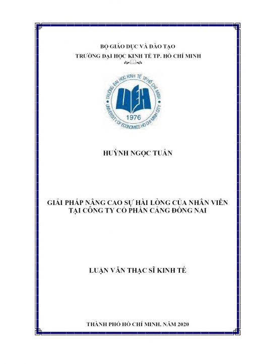 Giải Pháp Nâng Cao Sự Hài Lòng Của Nhân Viên Tại Công Ty Cổ Phần Cảng Đồng Nai