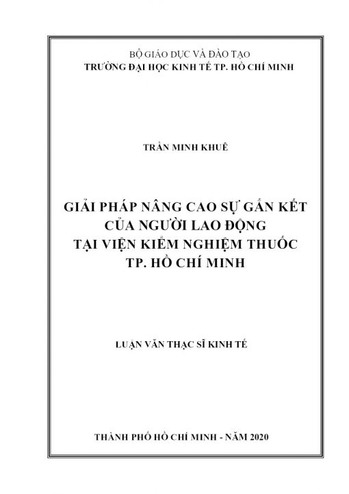 Giải Pháp Nâng Cao Sự Gắn Kết Của Người Lao Động Tại Viện Kiểm Nghiệm Thuốc Tp. Hồ Chí Minh