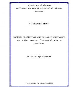 Đánh Giá Chất Lượng Dịch Vụ Giáo Dục Nghề Nghiệp Tại Trường Cao Đẳng Công Nghệ Và Quản Trị Sonadezi