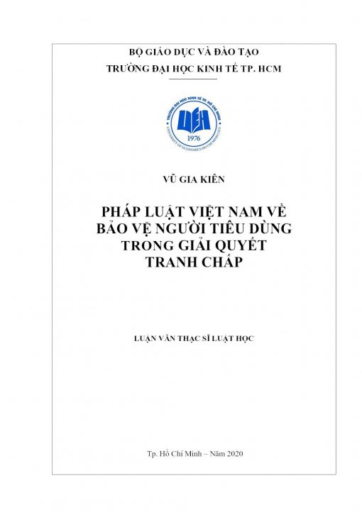 Pháp Luật Việt Nam Về Bảo Vệ Người Tiêu Dùng Trong Giải Quyết Tranh Chấp