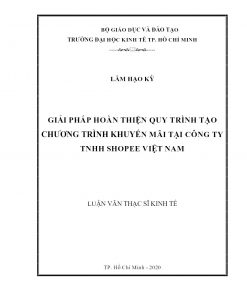 Giải Pháp Hoàn Thiện Quy Trình Tạo Chương Trình Khuyến Mãi Tại Công Ty TNHH Shopee Việt Nam
