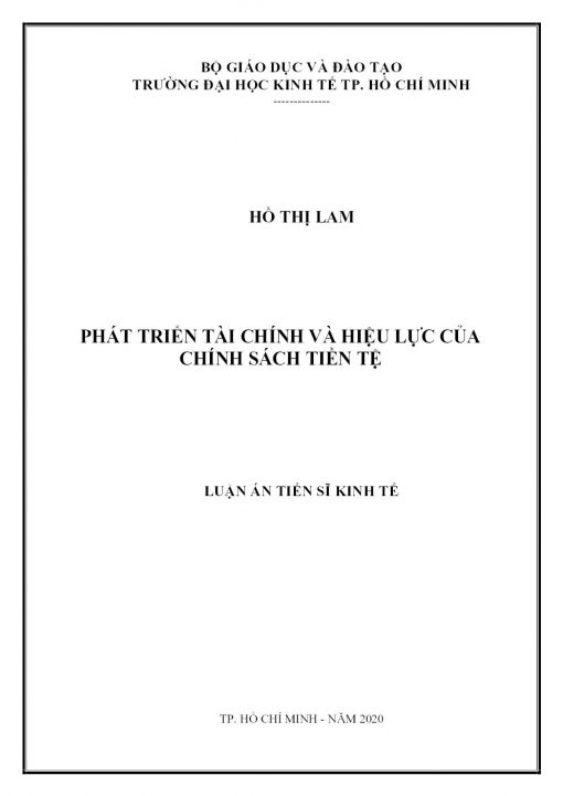 Phát Triển Tài Chính Và Hiệu Lực Của Chính Sách Tiền Tệ