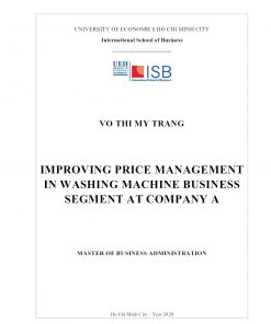 Improving Price Management In Washing Machine Business Segment At Company A