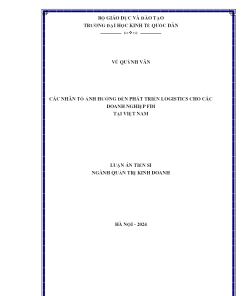 Các nhân tố ảnh hưởng đến phát triển logistics cho các doanh nghiệp FDI tại Việt Nam