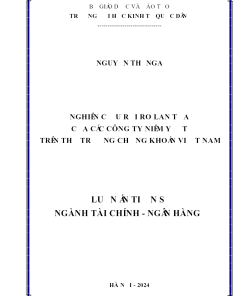 NGHIÊN CỨU RỦI RO LAN TỎA CỦA CÁC CÔNG TY NIÊM YẾT TRÊN THỊ TRƯỜNG CHỨNG KHOÁN VIỆT NAM