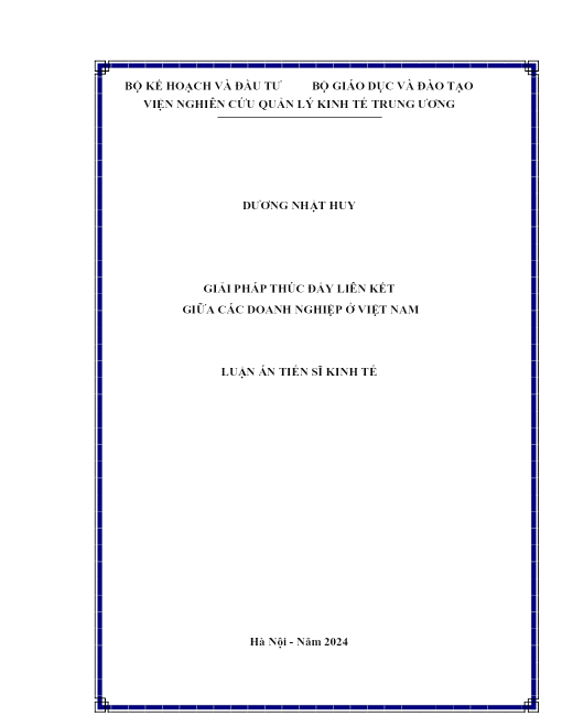 GIẢI PHÁP THÚC ĐẨY LIÊN KẾT GIỮA CÁC DOANH NGHIỆP Ở VIỆT NAM