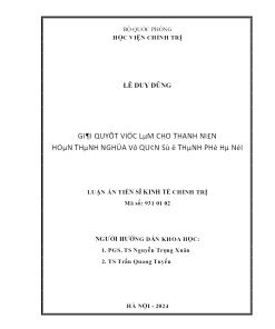 Giải Quyết Việc Làm Cho Thanh Niên Hoàn Thành Nghĩa Vụ Quân Sự Ở Thành Phố Hà Nội