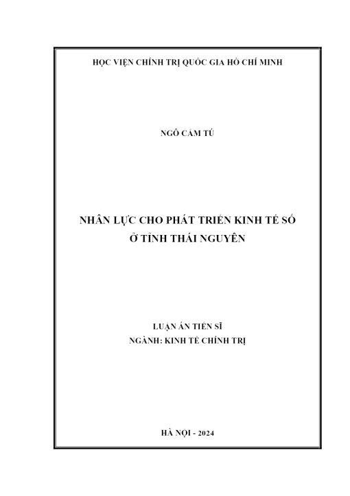 Nhân Lực Cho Phát Triển Kinh Tế Số ở Tỉnh Thái Nguyên