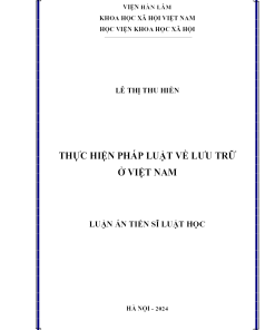 Thực Hiện Pháp Luật Về Lưu Trữ Ở Việt Nam