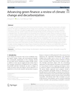 Advancing Green Finance: A Review Of Climate Change And Decarbonization